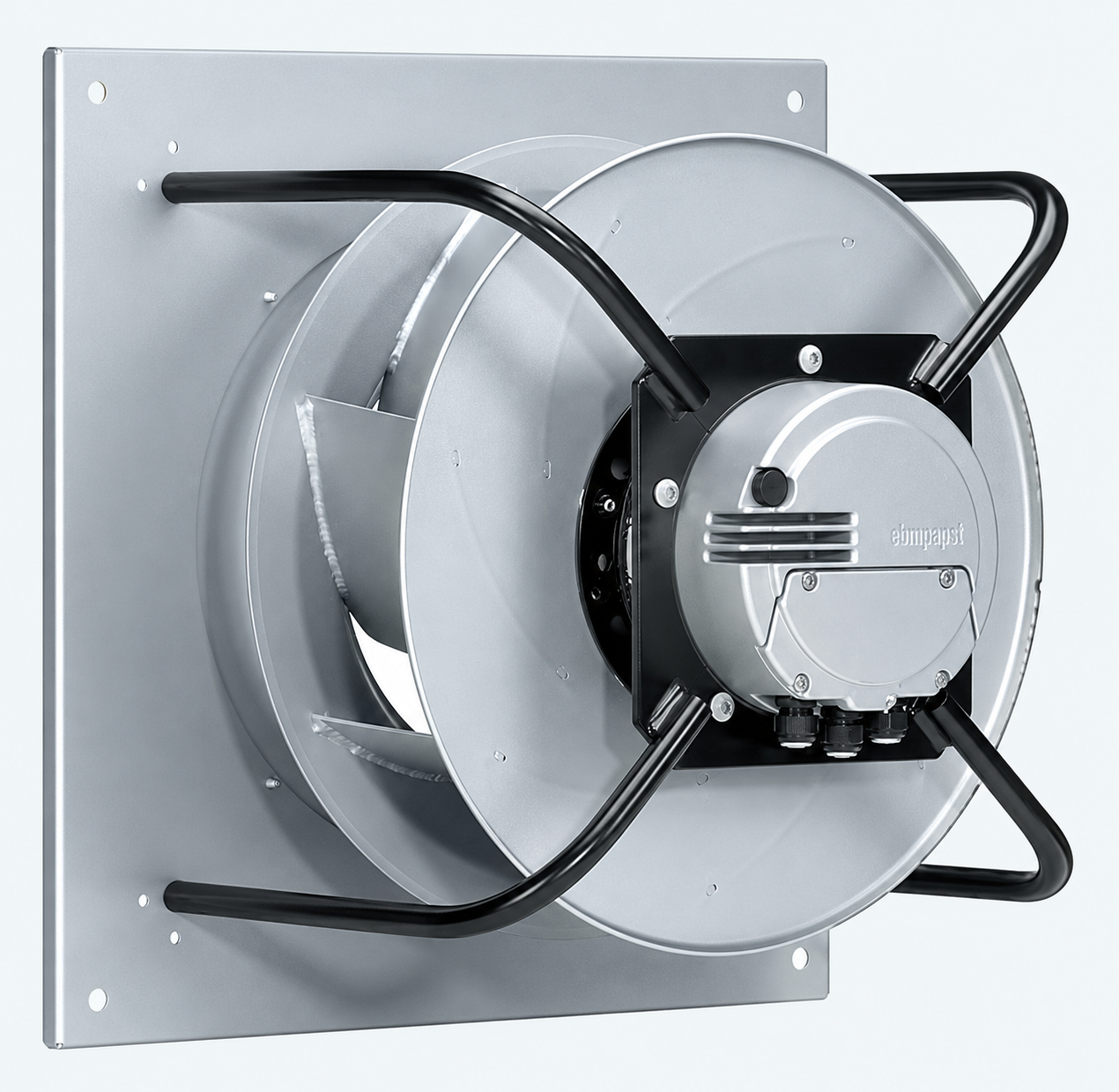 Direct-drive EC plug fan with integrated motor